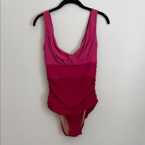 Karla Colletto size 12 Pink One-Piece Swimsuit with BONUS matching skirt xl - Picture 1 of 6
